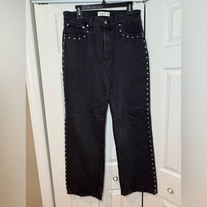 Abercrombie & Fitch Black Studded Straight Leg Jeans